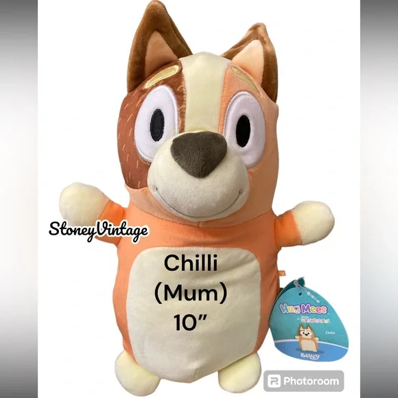 Bluey Squishmallow Bluey, Bingo, Muffin,Bandit, Chilli Hugmee 10in Plush Set